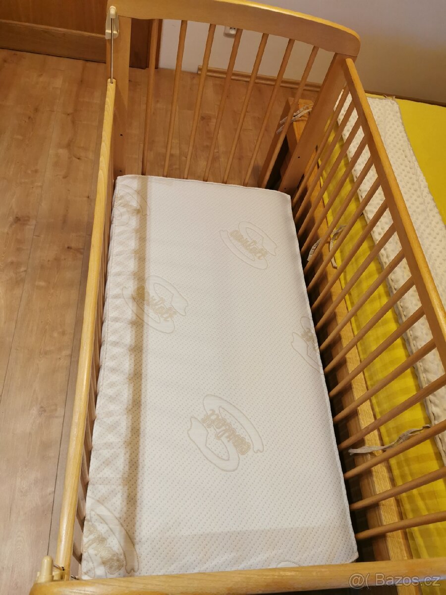Dřevěná dětská postýlka, přírodní buk - 4