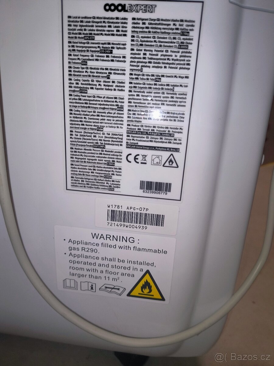 Mobilní klimatizace Coolexpert APG-07P s dálkovým ovládáním - 4