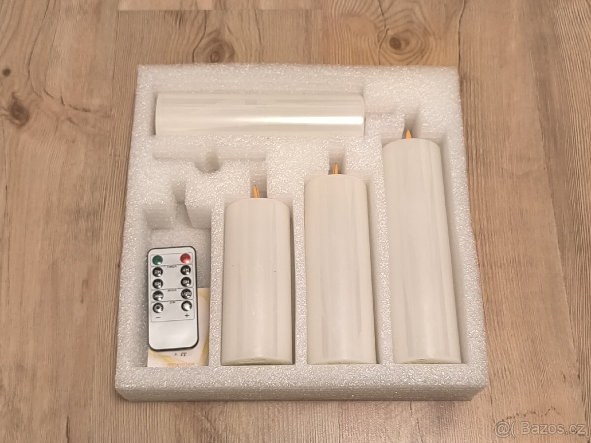 LED svíčky, blikající knot, pravý vosk - 4