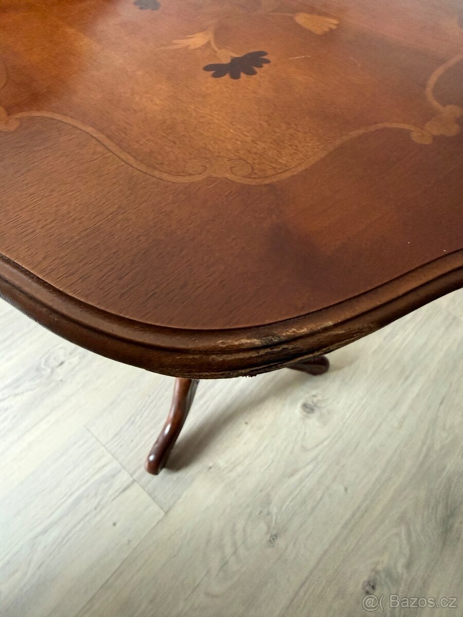 Starožitný odkládací stolek se vzorem - TOP - 4
