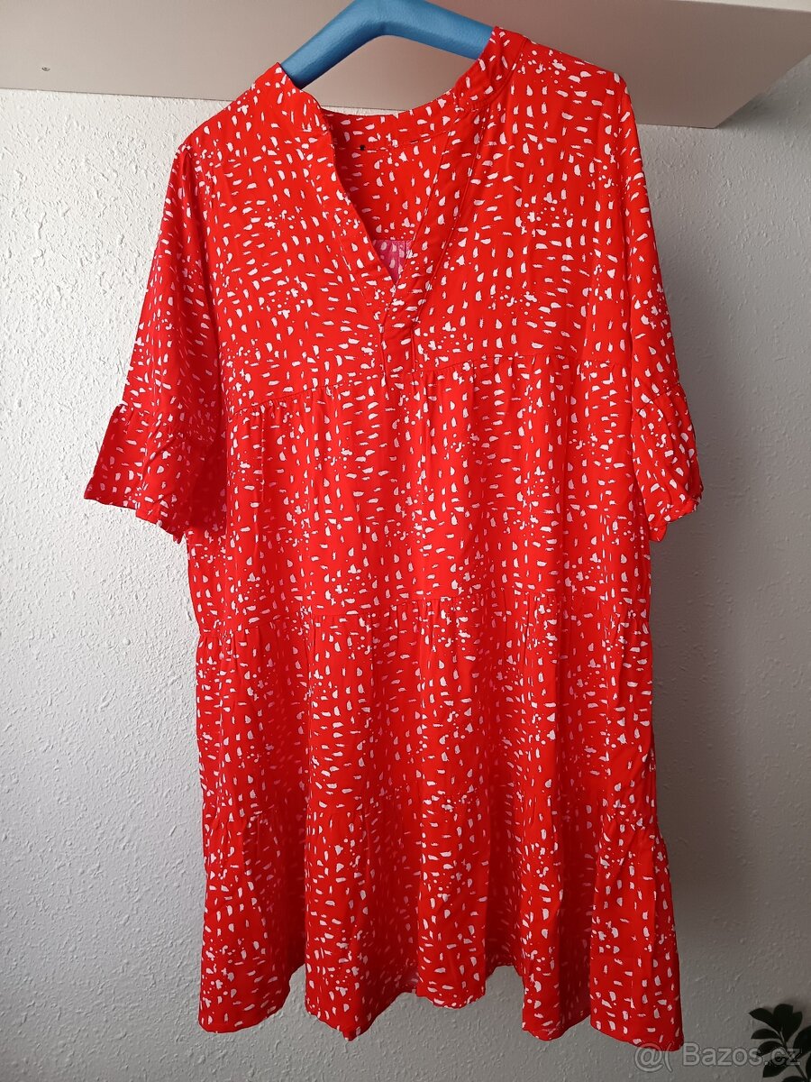 Červené letní šaty 42 - 4