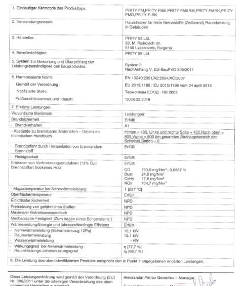 PRITY krbová kamna s troubou a výměníkem FG W15 - 4