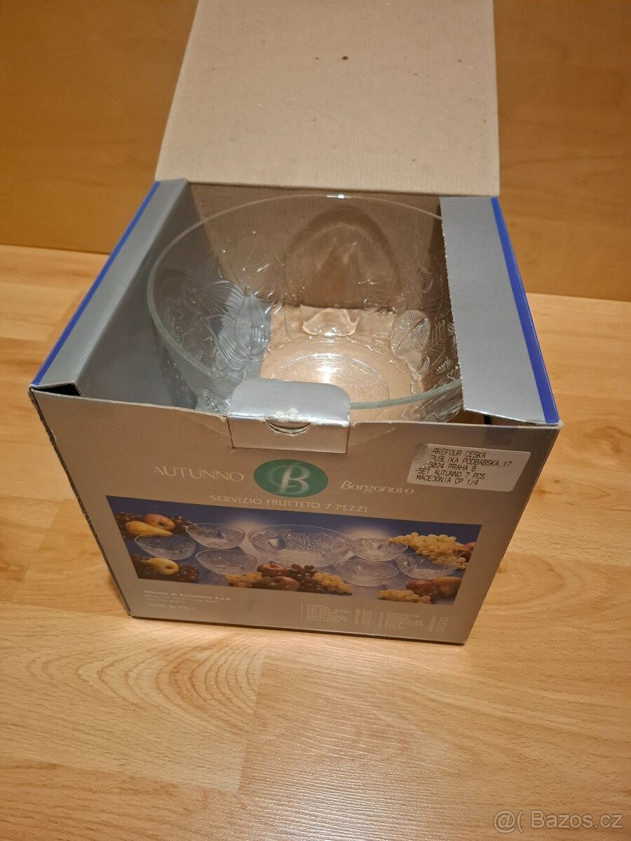 Skleněná mísa a 6 misek - 4