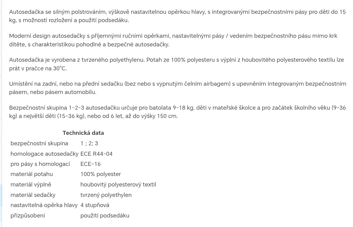 Autosedačka 9 - 36 kg - 4