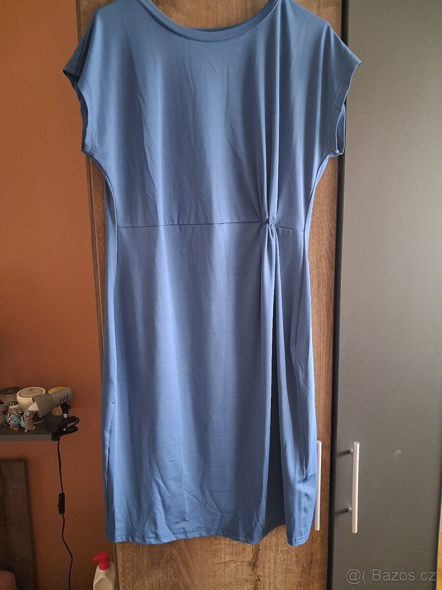Nové modré elastické šaty vel.L Nové - 4