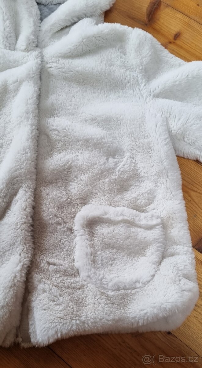 Dívčí bílý zimní kožíšek NEXT - 4