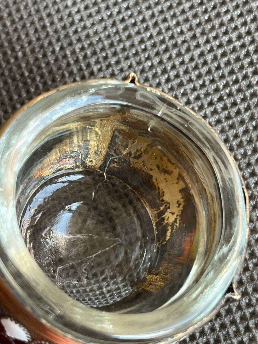 Smaltovaná melchiorová solnička a lžička, SSSR - 4