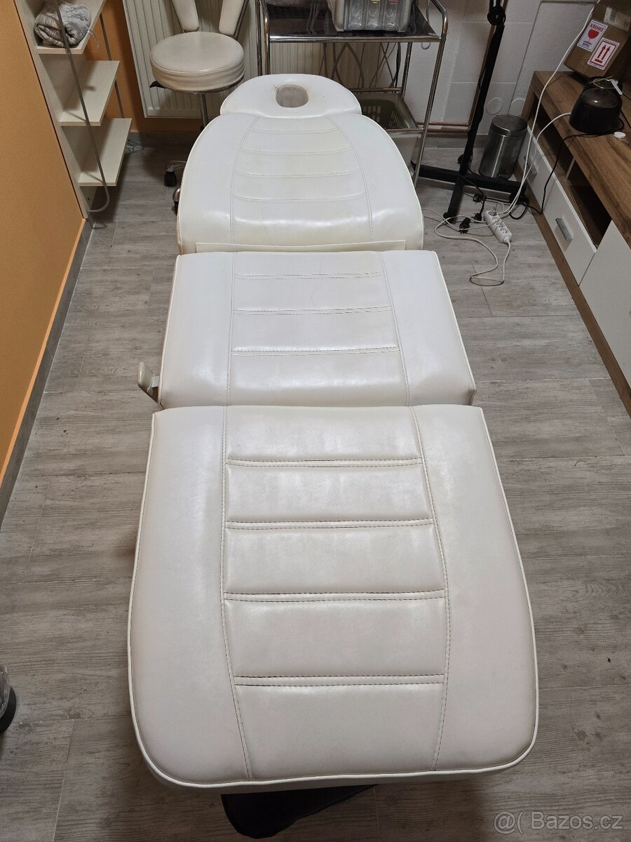 Elektrické Kosmetické křeslo AKCE /lehátko 3 motory bílé - 4