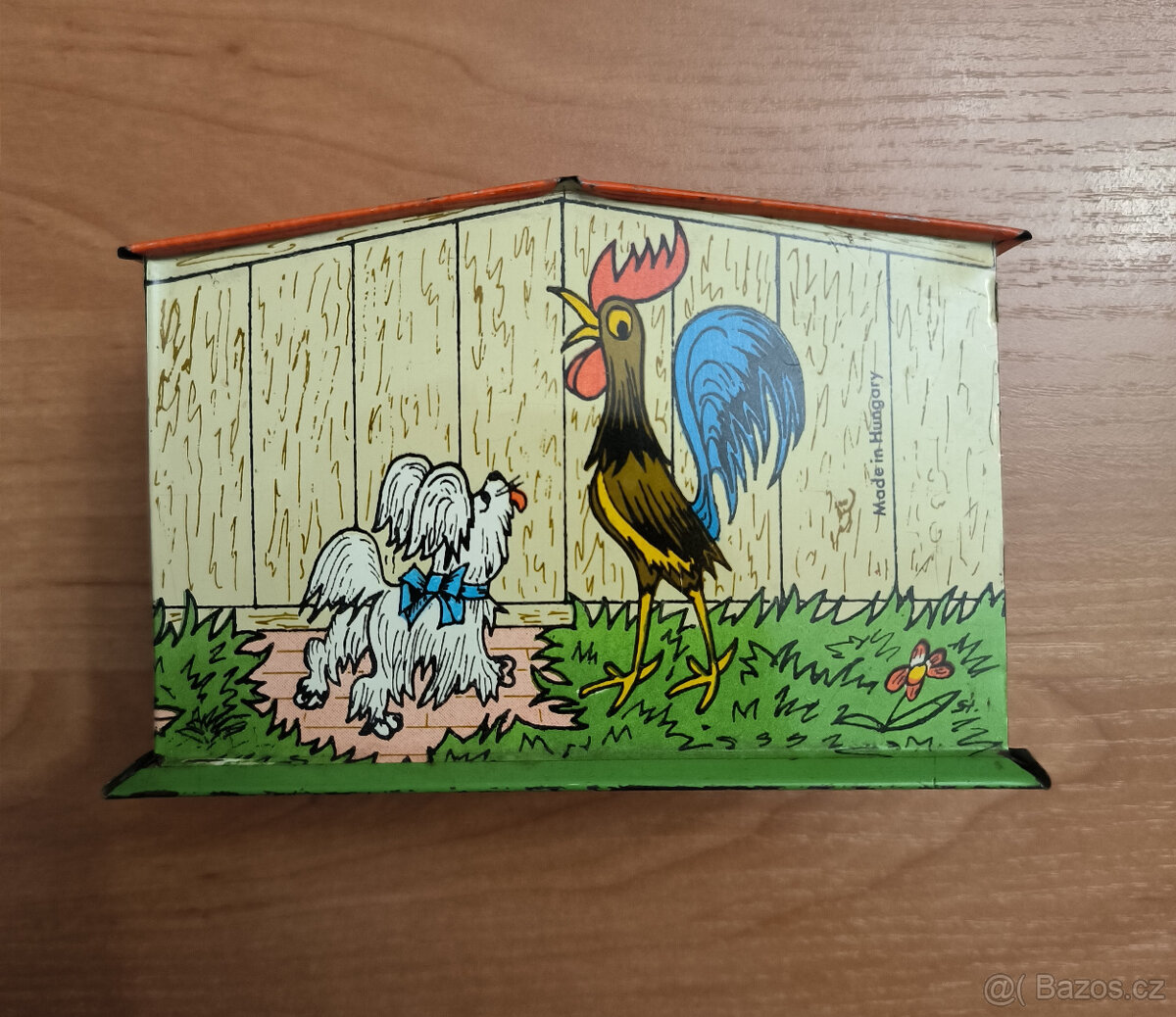 Starožitná plechová pokladnička na mince - 4