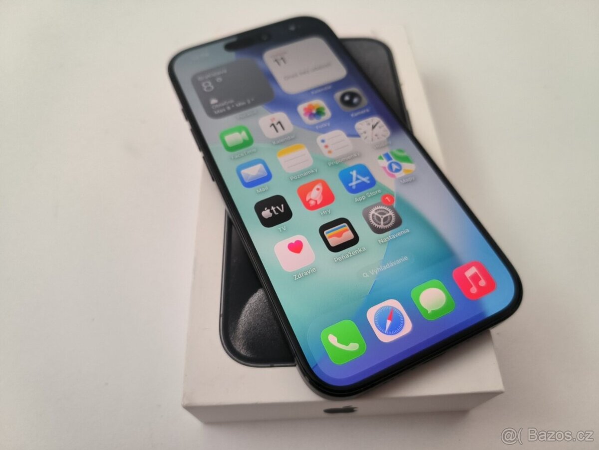 apple iphone 15 PRO 128gb Black Titanium 100% Batéria - 4