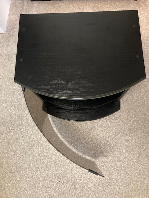 TV stolek na kolečkách - černý se sklem - 4