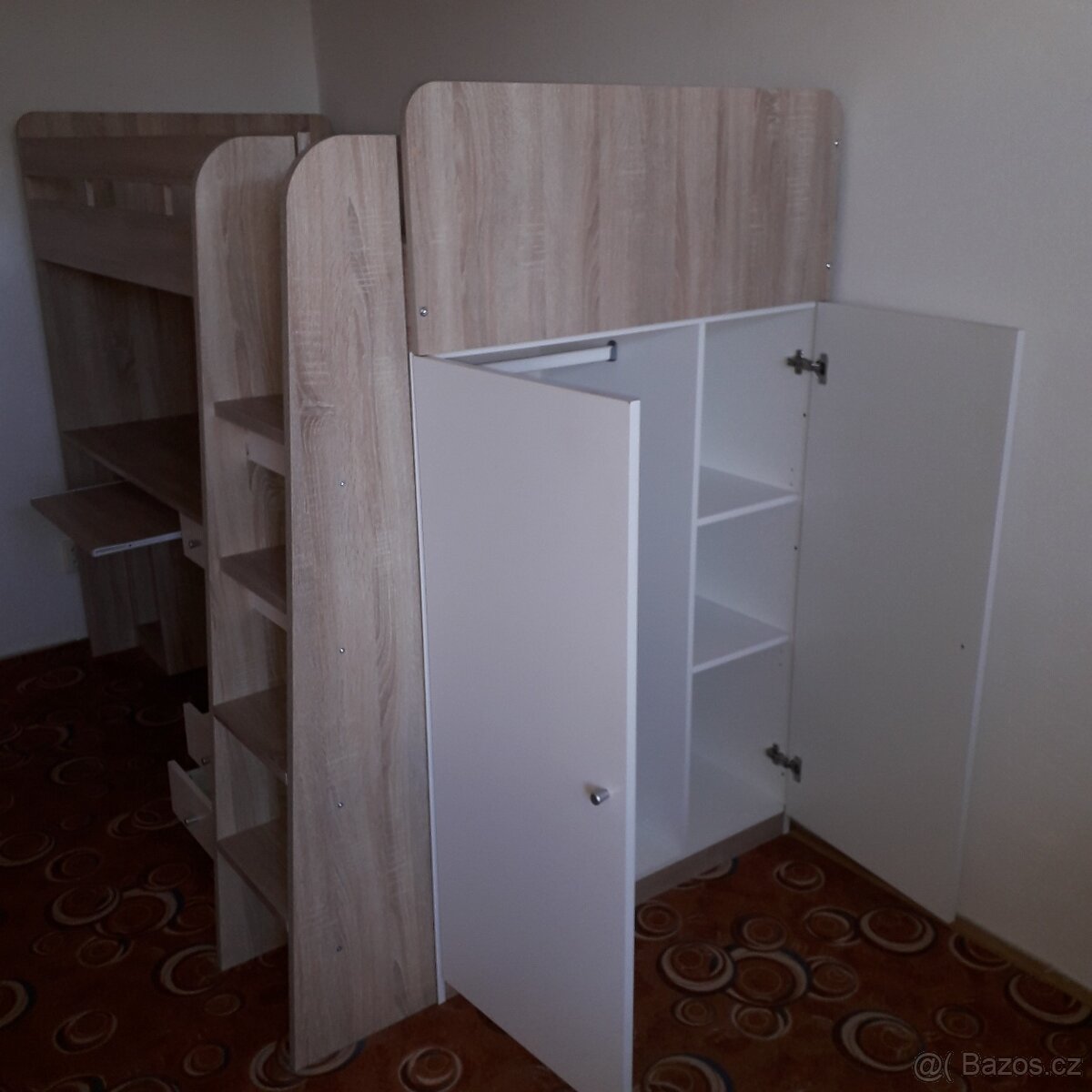 Patrová postel s psacím stolem a skříní - 4