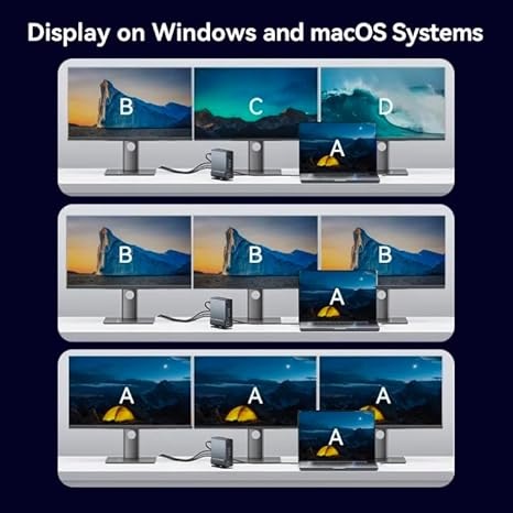 Dokovací stanice 15 v 1 USB C HUB MST Vertikální USB top - 4