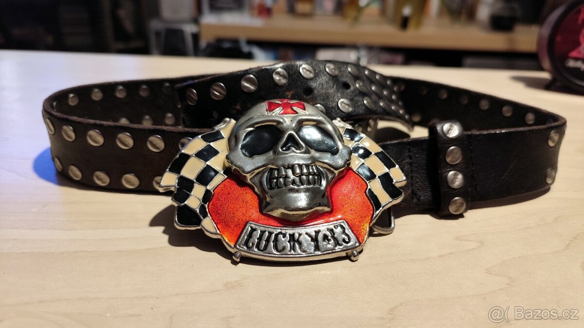 Masivní studded kožený opasek - 4