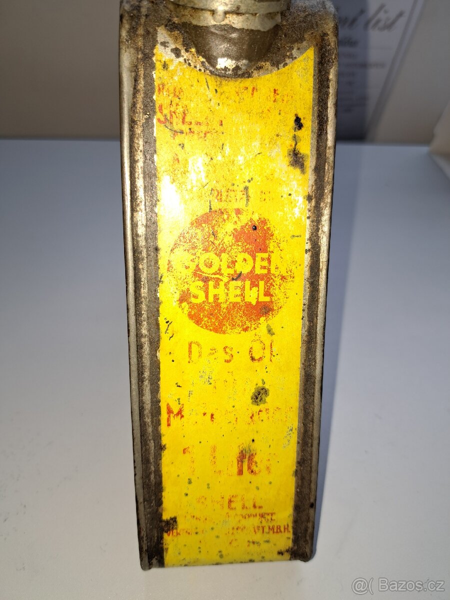 Trojhranná/trojúhelníková plechovka SHELL MOTOROIL - 4