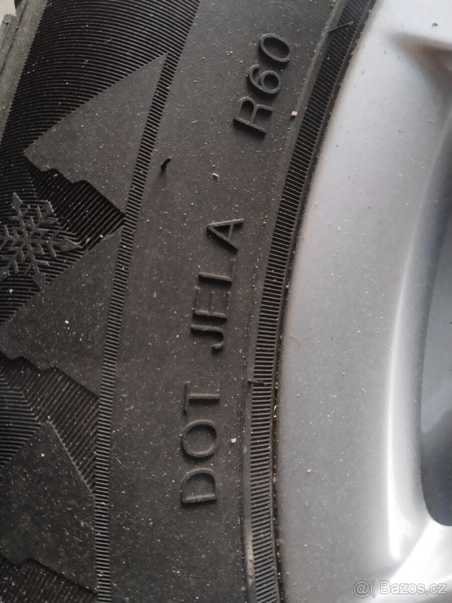 ALU kola VW 5x100,,et 40 ,šířka 5,5 palce,zimní pneu 195/55 - 4