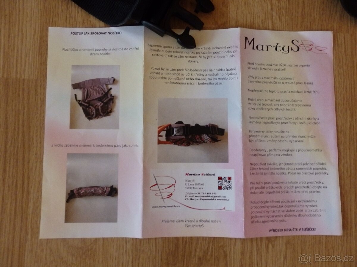 Šátkové nosítko bavlněné BEBE-MINI-MARTYS 0-1,5let - 4