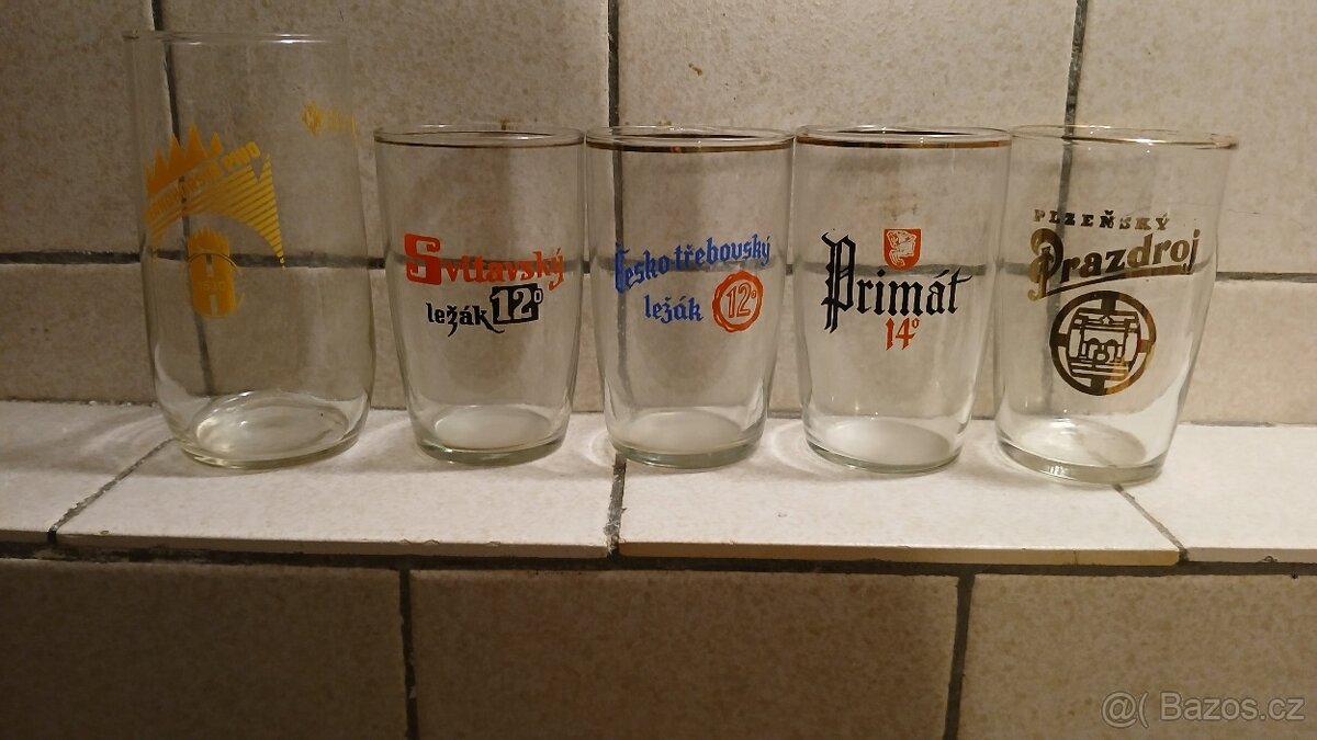 Pivni sklenice, tretinky,pullitry. - 4