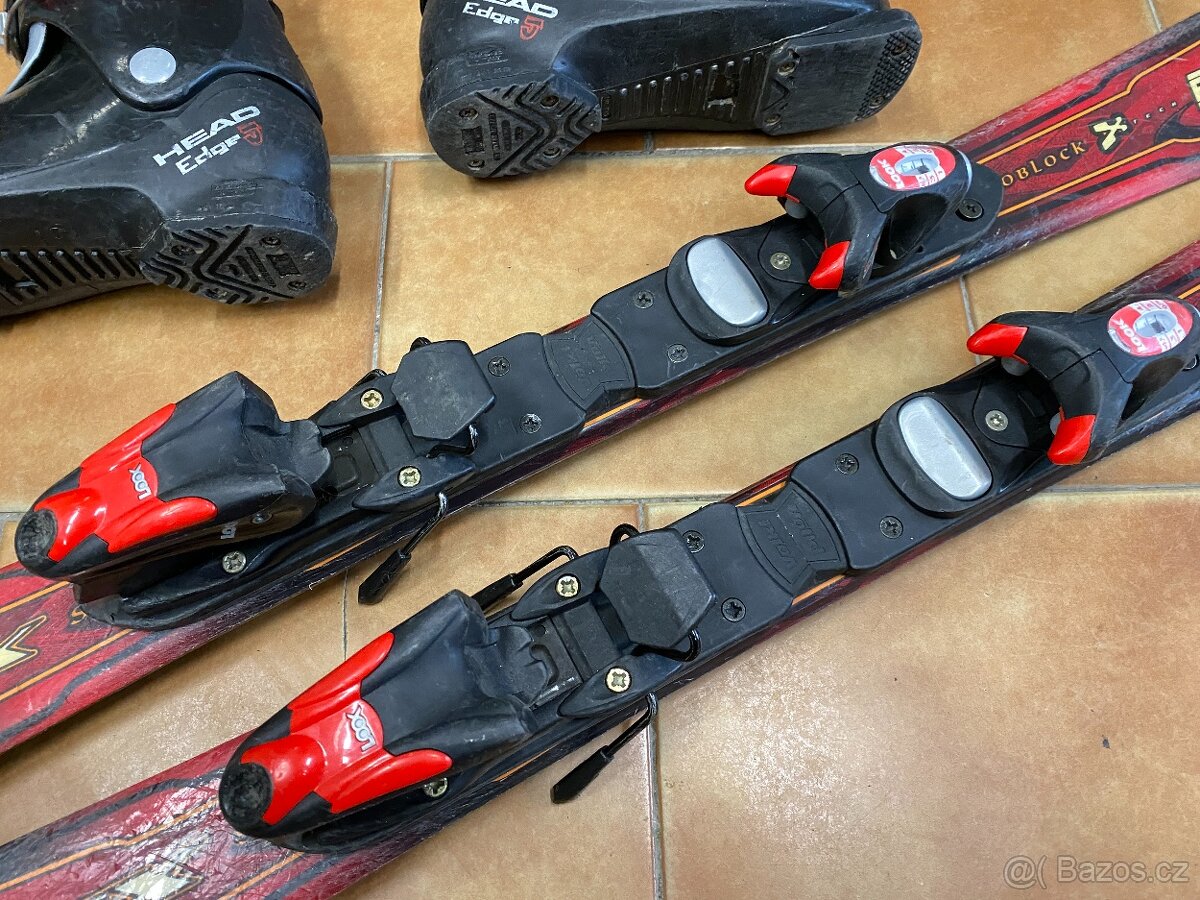 dětské lyže Elan 90cm a lyžáky Head 21cm velikost 33 - 4