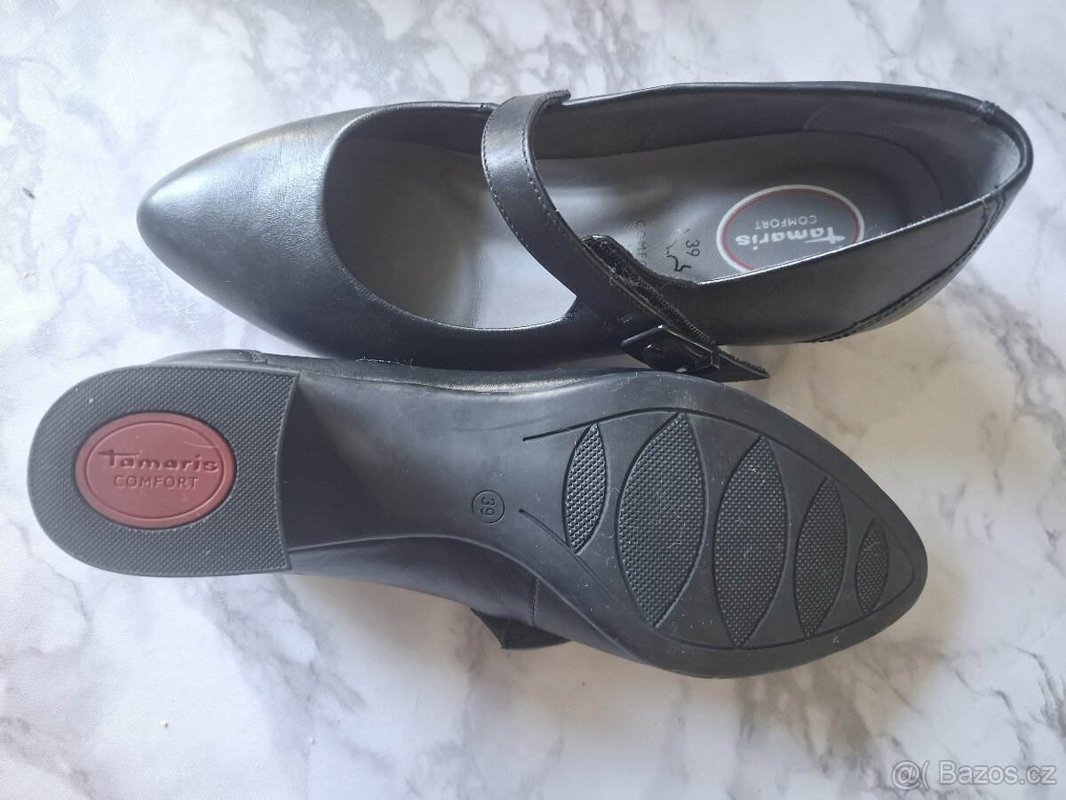 Kožené lodičky,černé,nenošené - 4