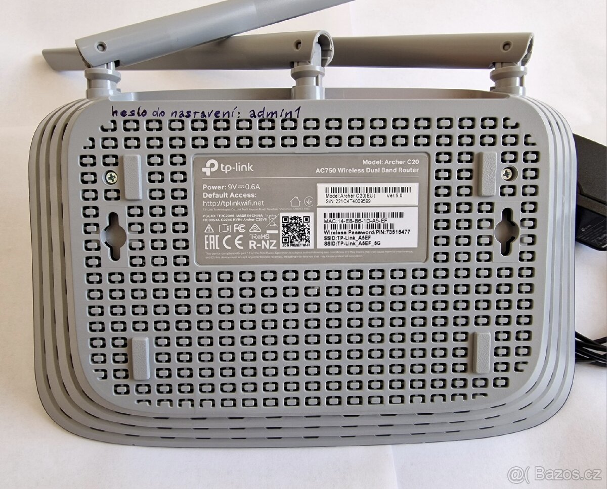 TP-Link Archer C20 AC750 v5.0. TU,Rudník,VR. Balíkovna 83Kč. - 4