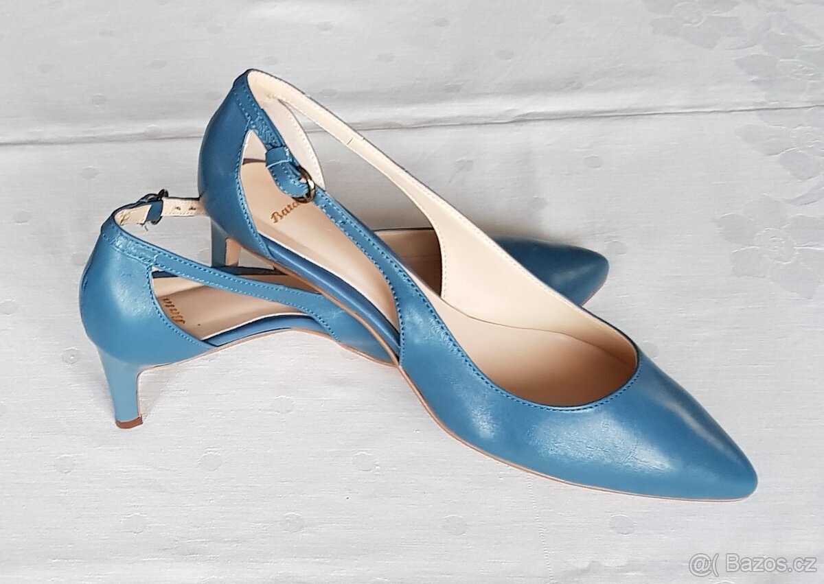 Dámské modré lodičky – značka Baťa - 4