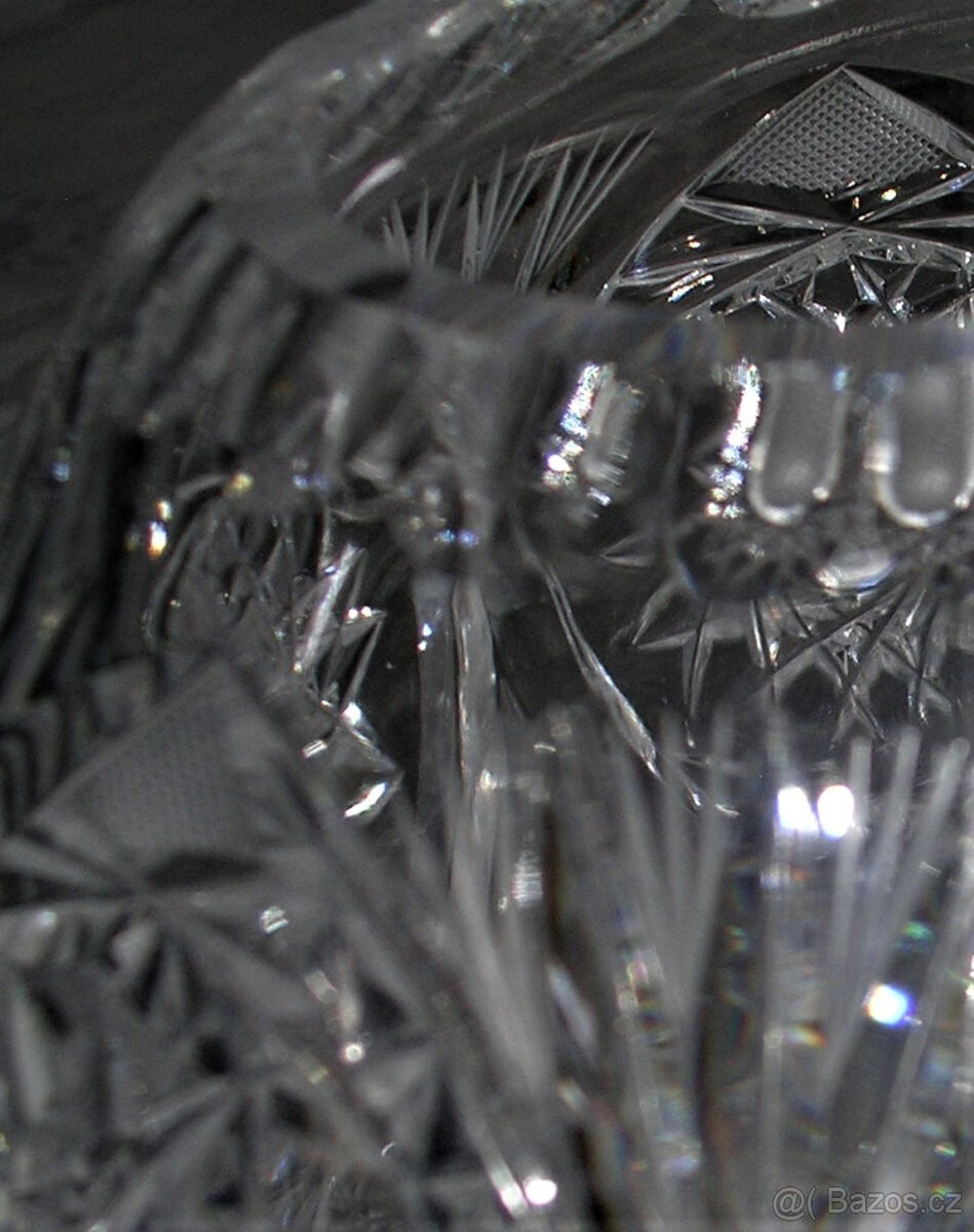 kulatá váza – broušený český křišťál (polobrus) - 4