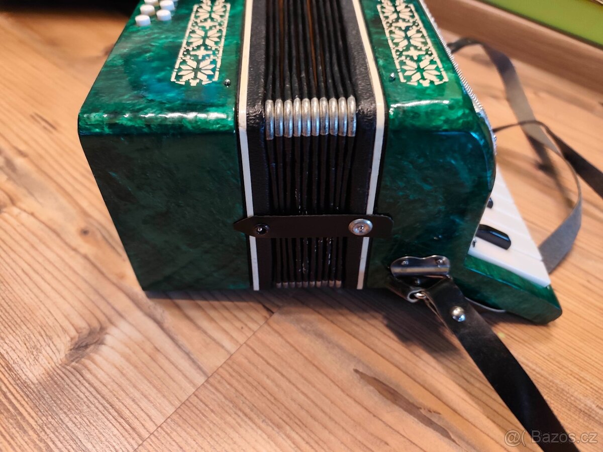 Retro akordeon dětská harmoníka s pouzdrem - 4