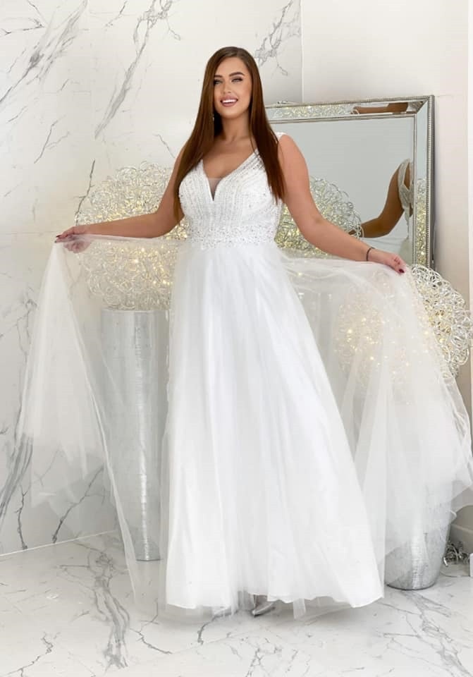 Svatební šaty CALINA PLUS SIZE - 42/44 - 4