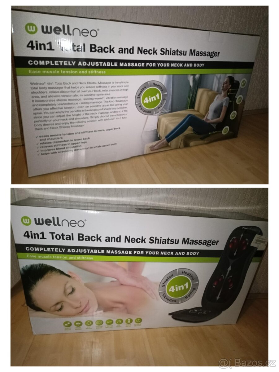 Wellneo masážní podložka zad a nohou Shiatsu 4v1 - 4