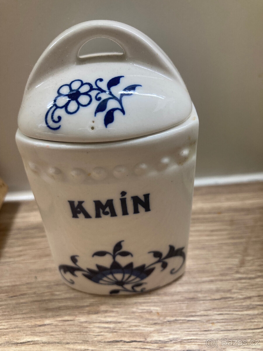 staré retro kořenky + dozy na potraviny+solnička - 4