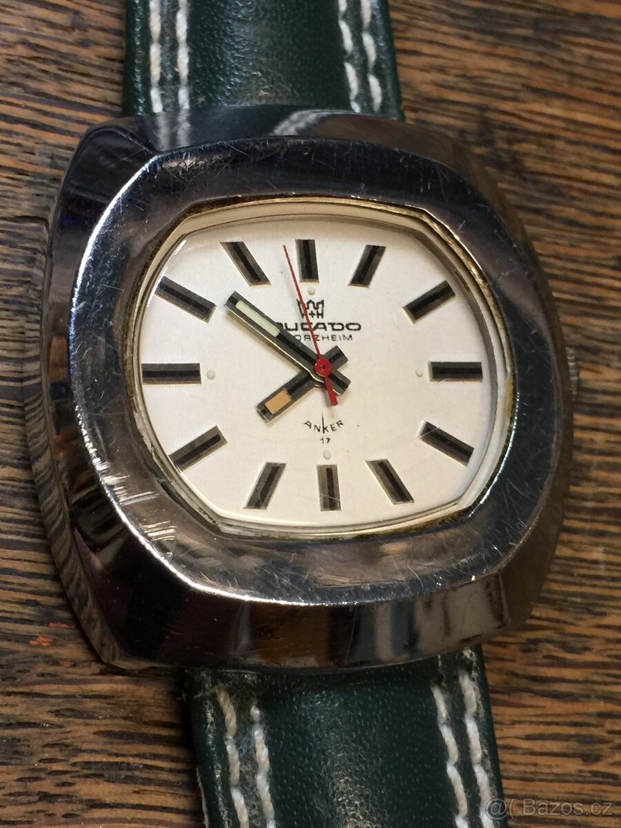 Retro hodinky Ducado Pforzheim Anker kožený řemínek - 4