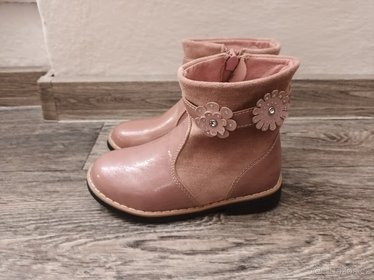 Nové, nenošené růžové dětské polobotky, vel. 26 - 4