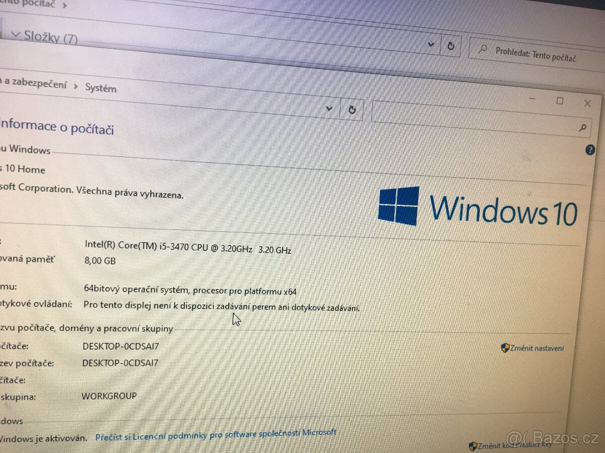 Stolní PC i5, 3,20 Ghz ram 8gb Geforce GT720 - 4