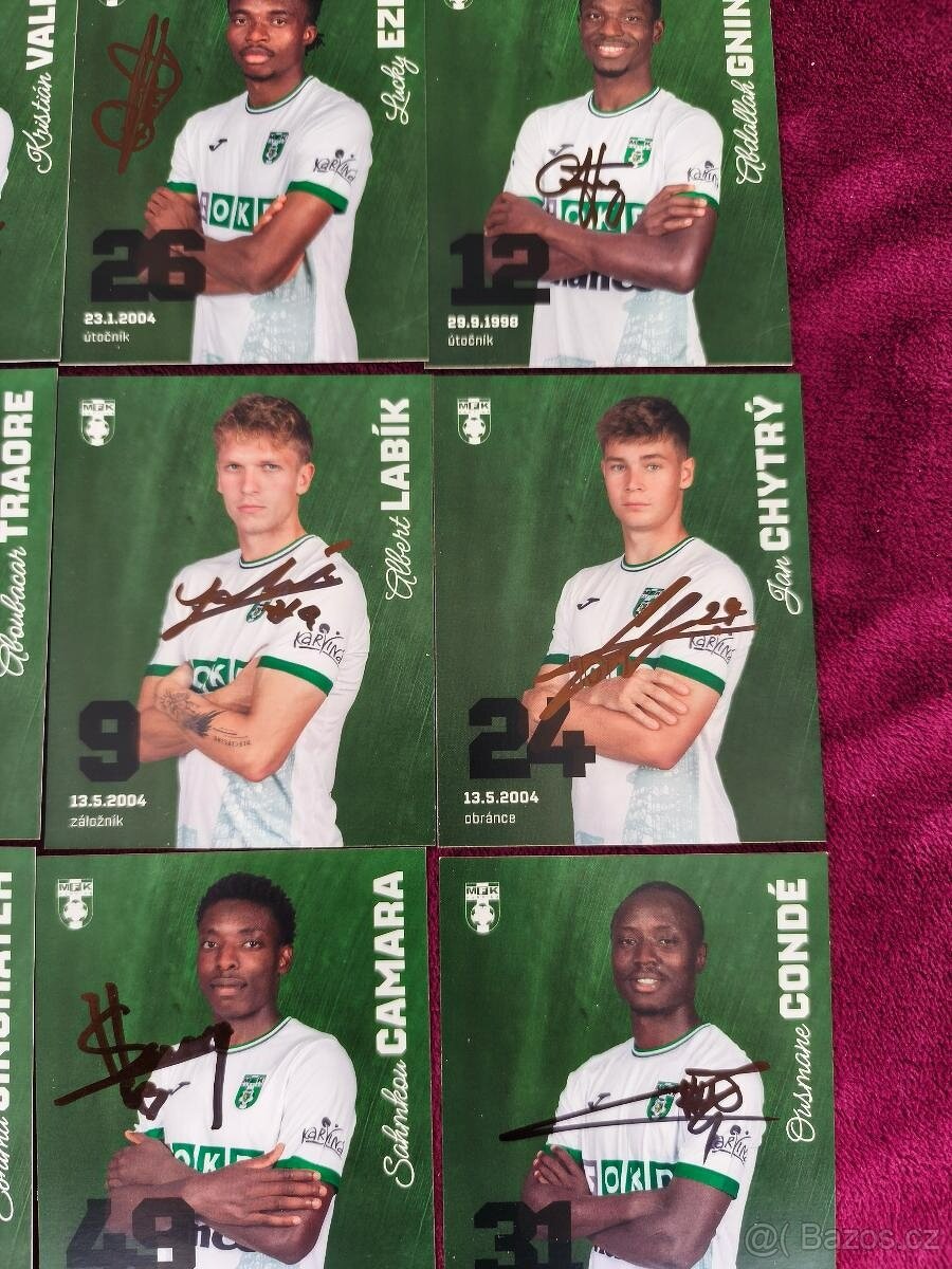 18 UNIKÁTNÍCH FOTBALOVÝCH KARTIČEK S VLASTNORUČNÍMI PODPISY - 4