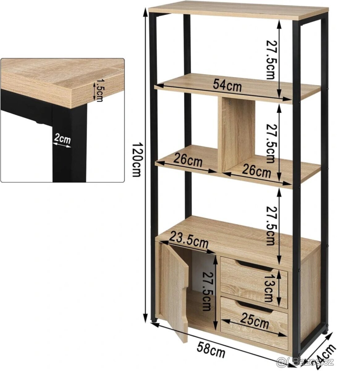 Skříňka / knihovna - NOVÁ - 4