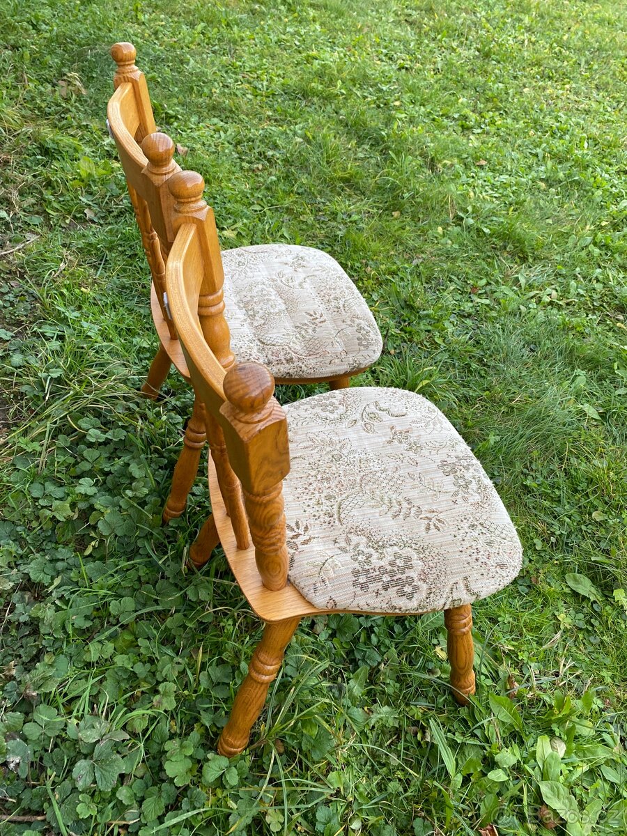 Židle dřevěné polstrované - 4