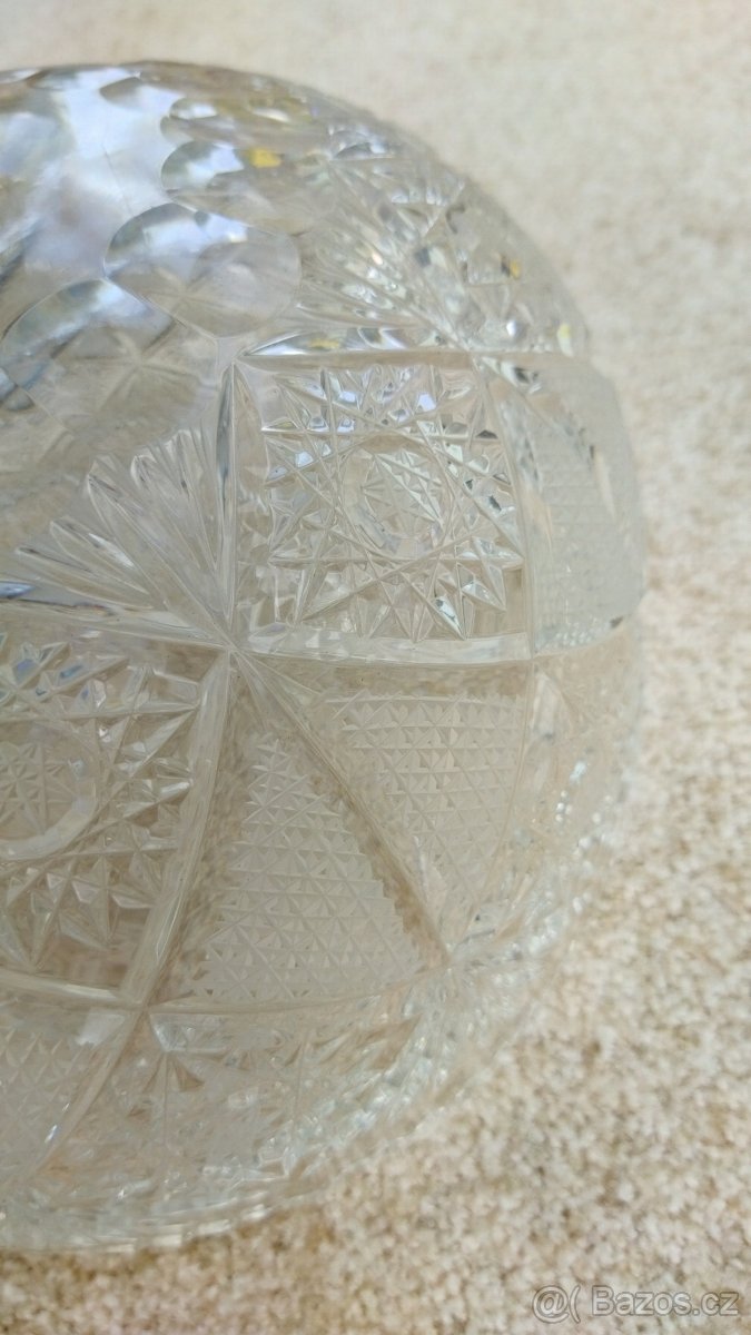 Broušená mísa na nožce Bohemia Crystal - 4