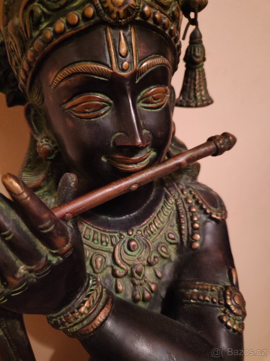 Veľká Socha pána Krišnu čierno hnedý - 4