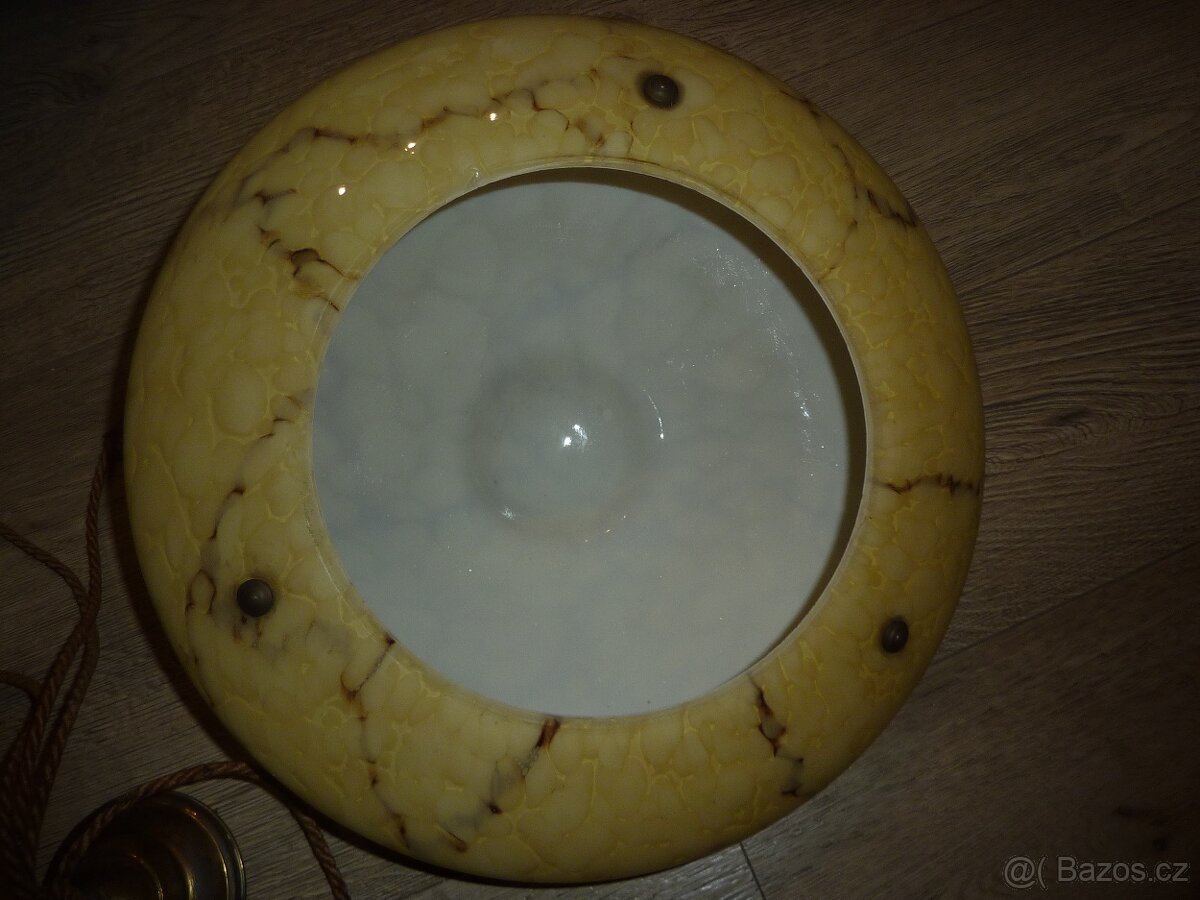 Starožitný lustr - sklo - 4