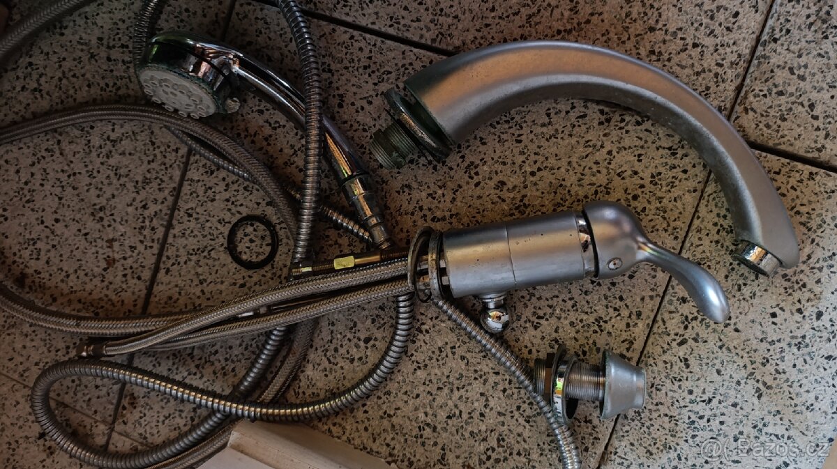 Rohová vana + páková baterie, - 4