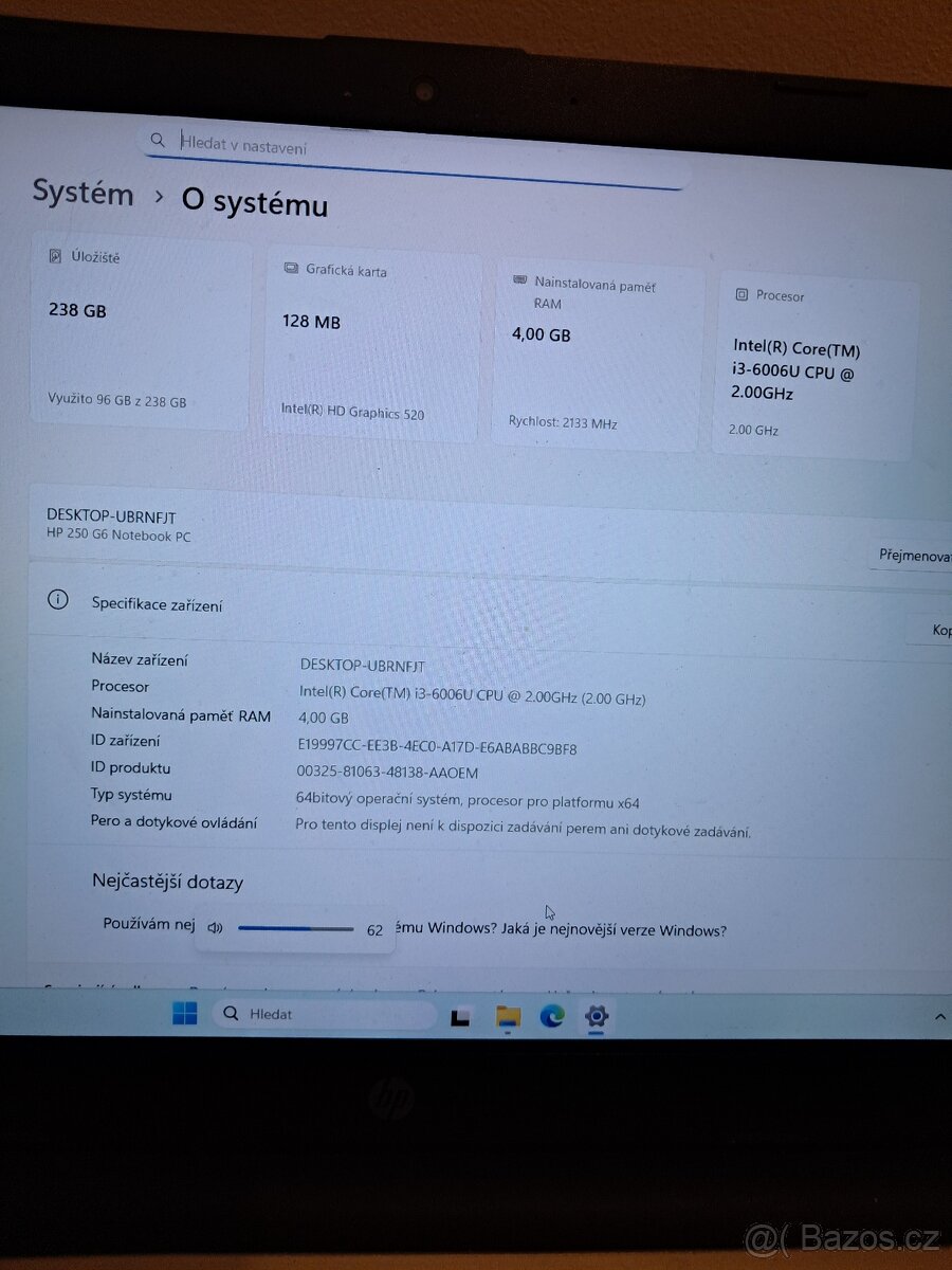 Notebook HP 250 G6 Intel i3 , SSD , Windows 11 - 4