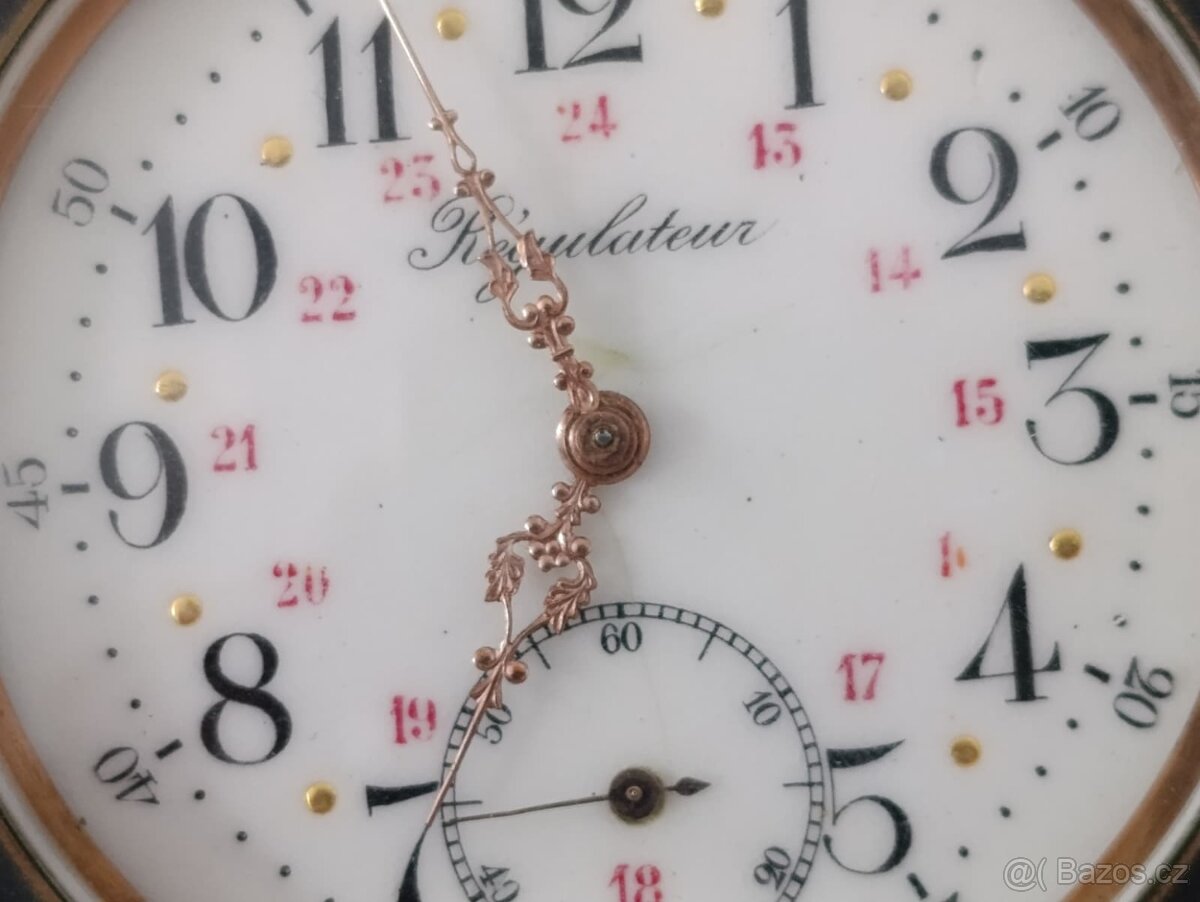 Obrovské kapesní hodinky Regulateur 67mm s průhlednou pracho - 4