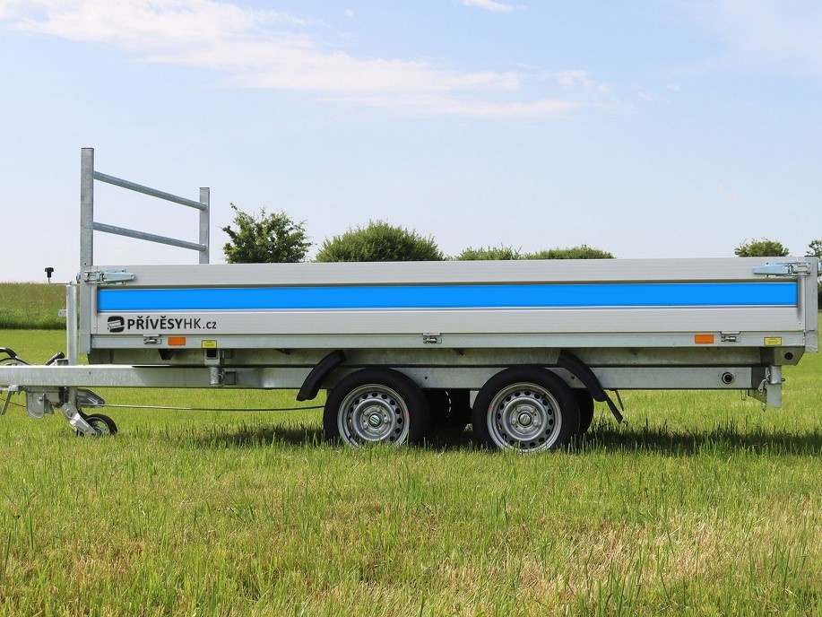 Sklopný přívěs, 360x180x35 cm, 3500 kg, elektrické sklápění - 4