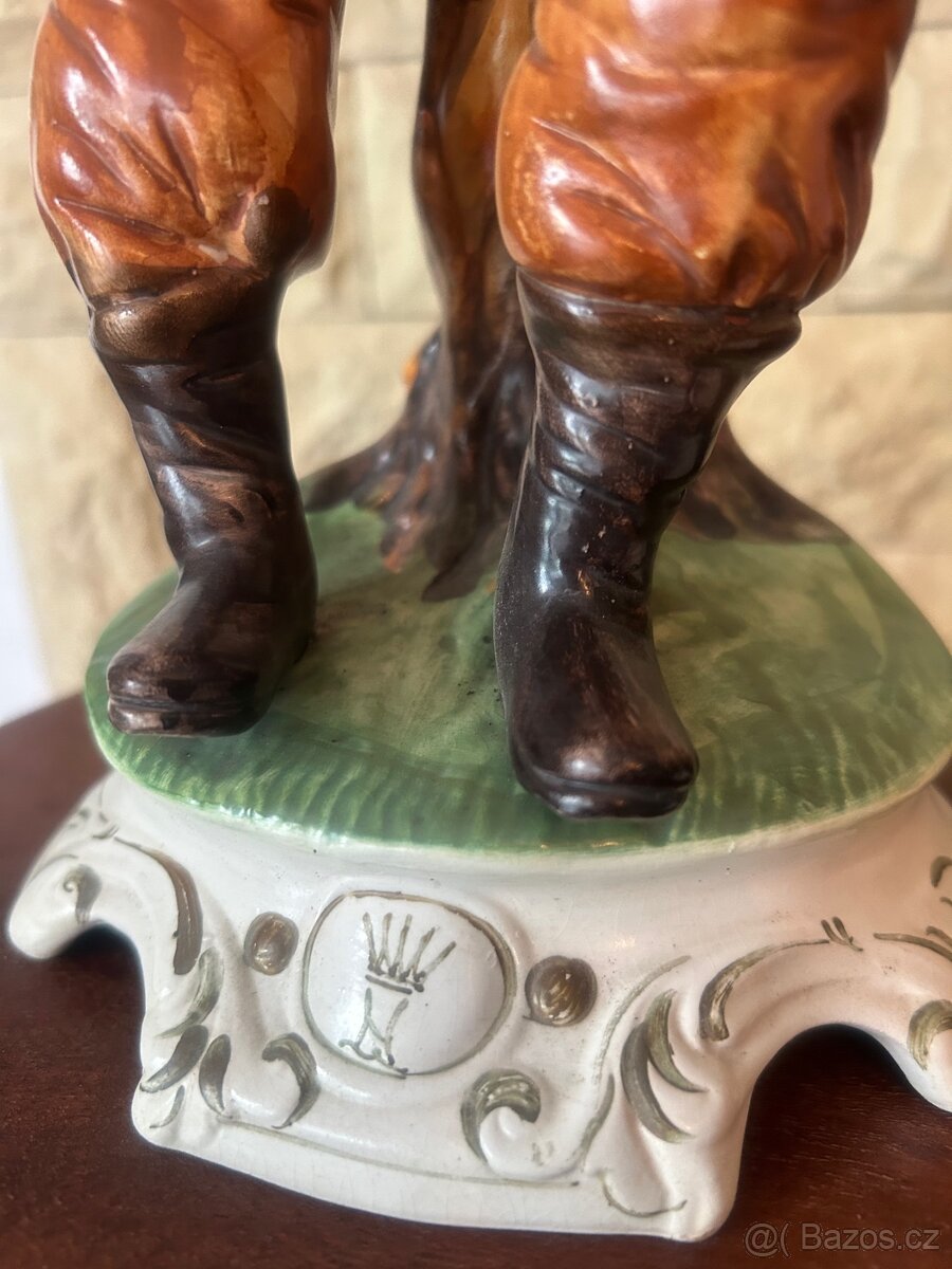 Porcelánová italská soška Capodimonte,značená 37cm - 4