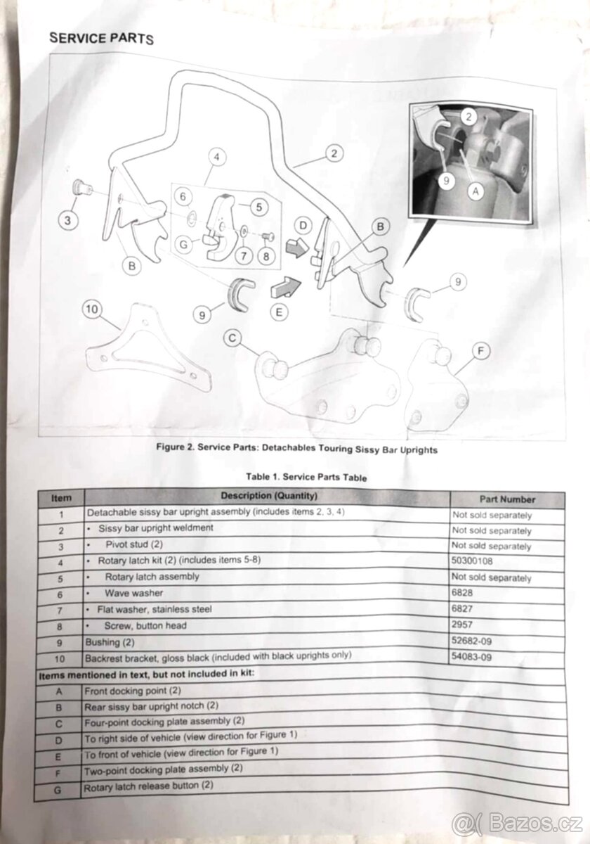 Opěrka spolujezdce Harley - Davidson, touring. - 4