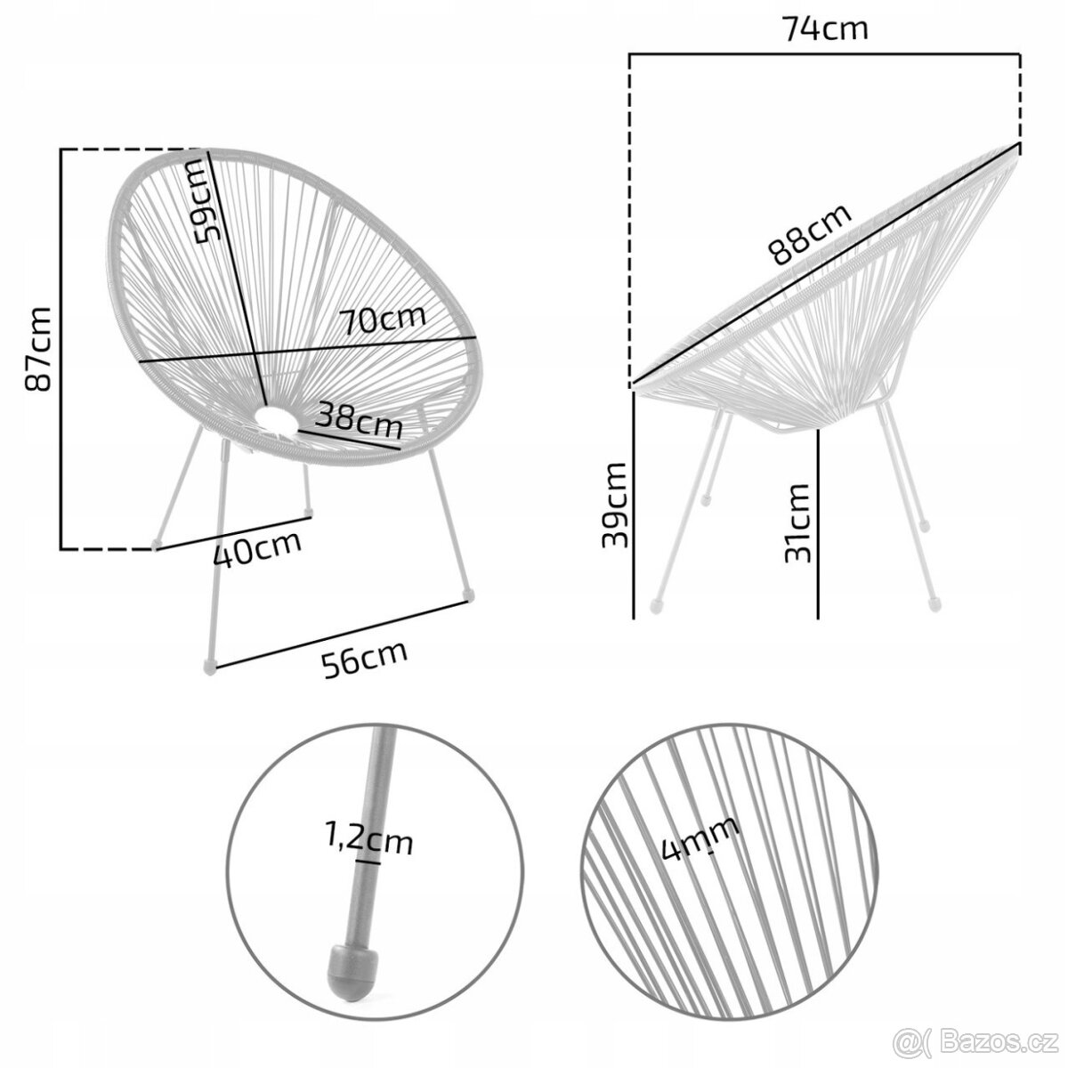 KŘESLO UMĚLÝ RATAN - 4