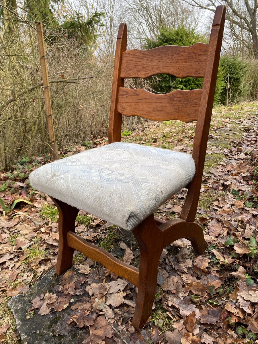 Stůl masiv + 4 ks židli rustikální - 4