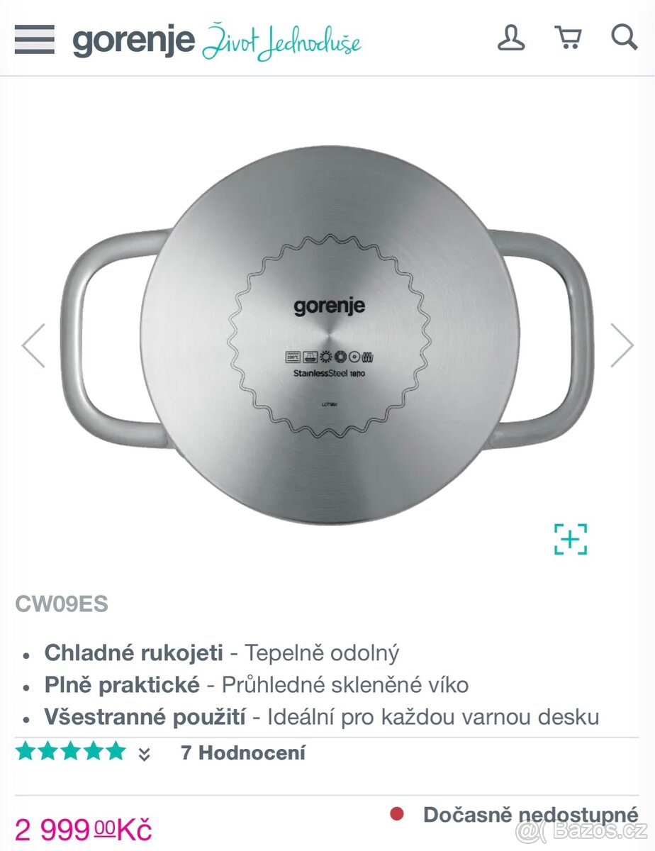 Nová sada nádobí GORENJE CW09ES - 2 roky záruka - 4