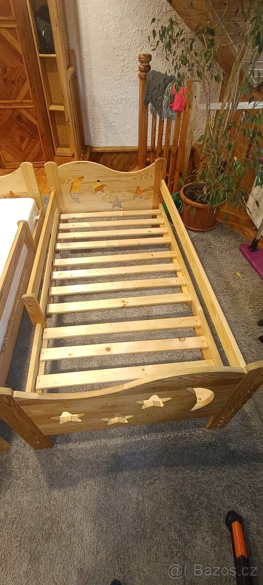 2x dětská postel borovice + matrace 160x80cm - 4